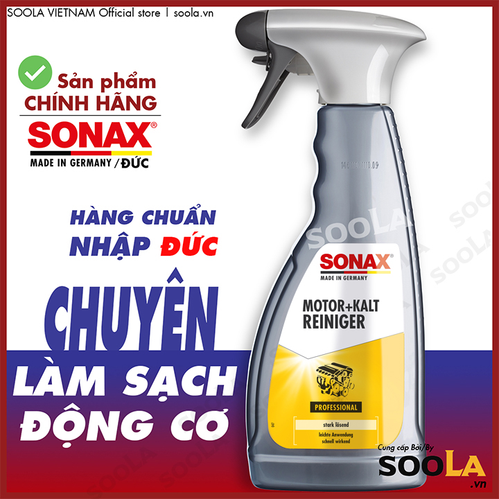 Dung dịch làm sạch khoang động cơ, lốc máy Sonax Engine & Cleaner 500 ml 543200