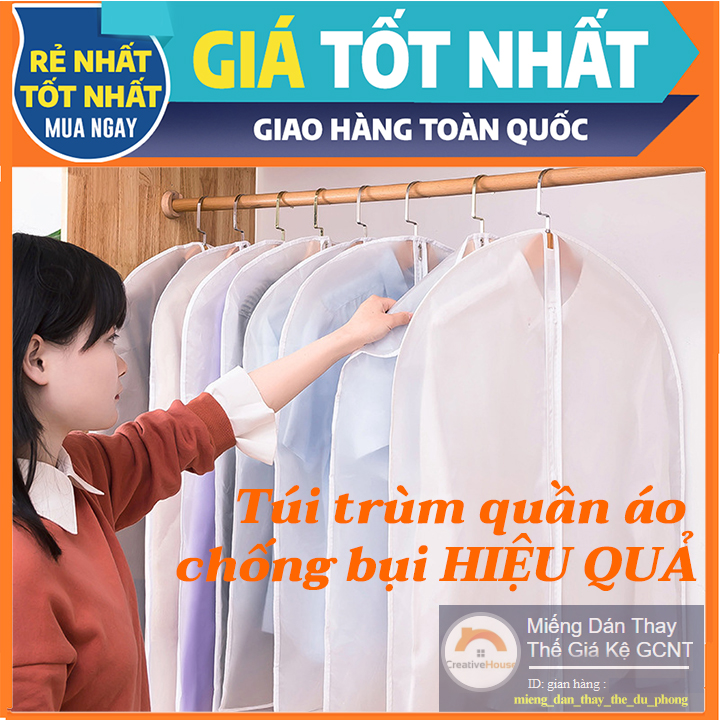 Túi Bọc Trùm Quần Áo Chống Bụi Chống Thấm ( 60x80cm )