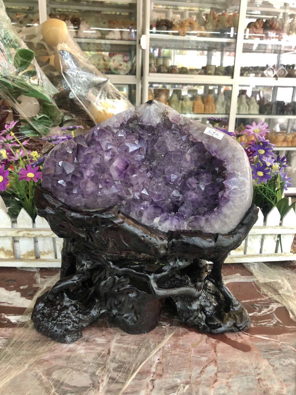 Hang ( Hốc ) phong thủy đá thạch anh tím hút tài lộc - Nặng 5,92 kg