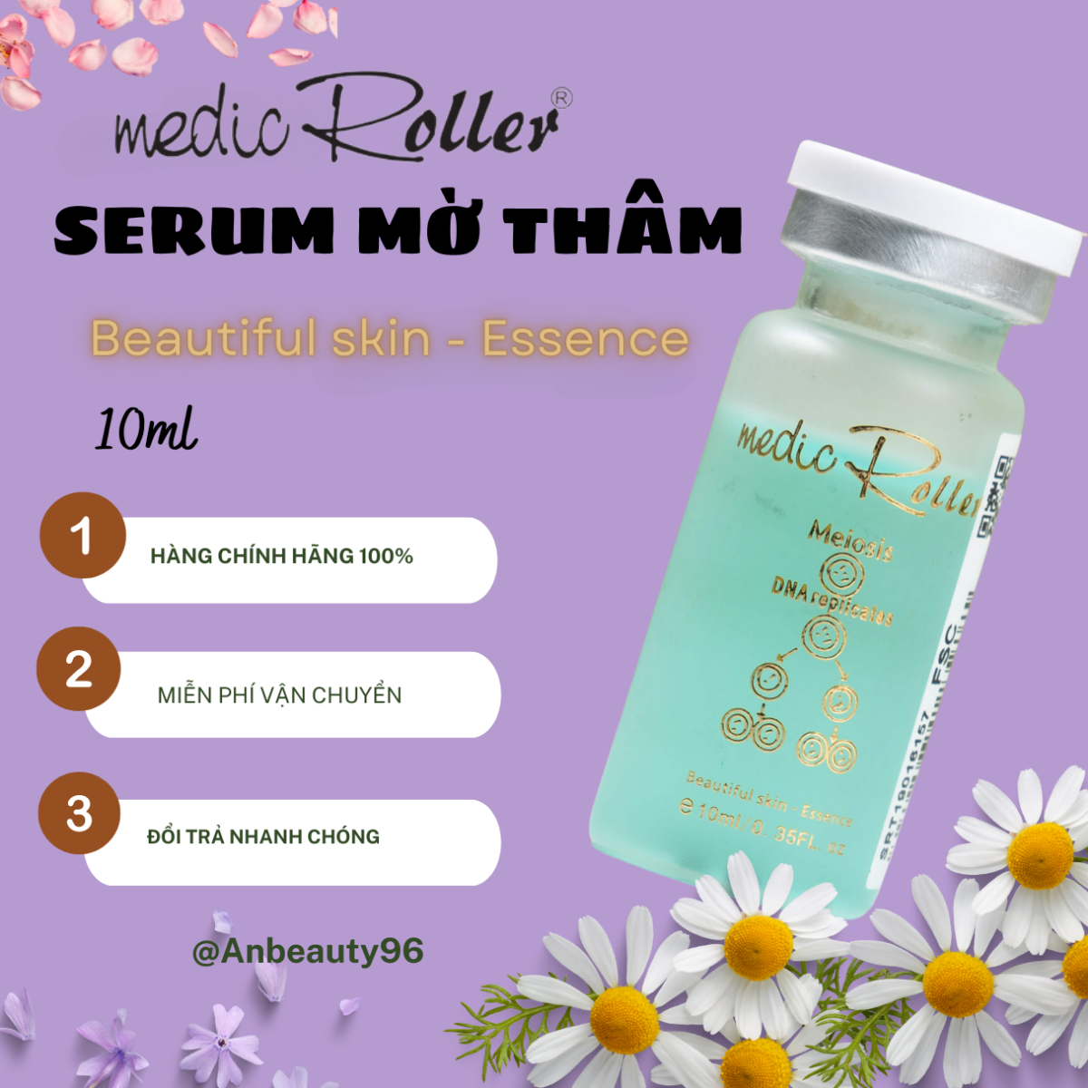 Serum thâm nám, sáng da Medic Roller Thụy Sĩ 10ml