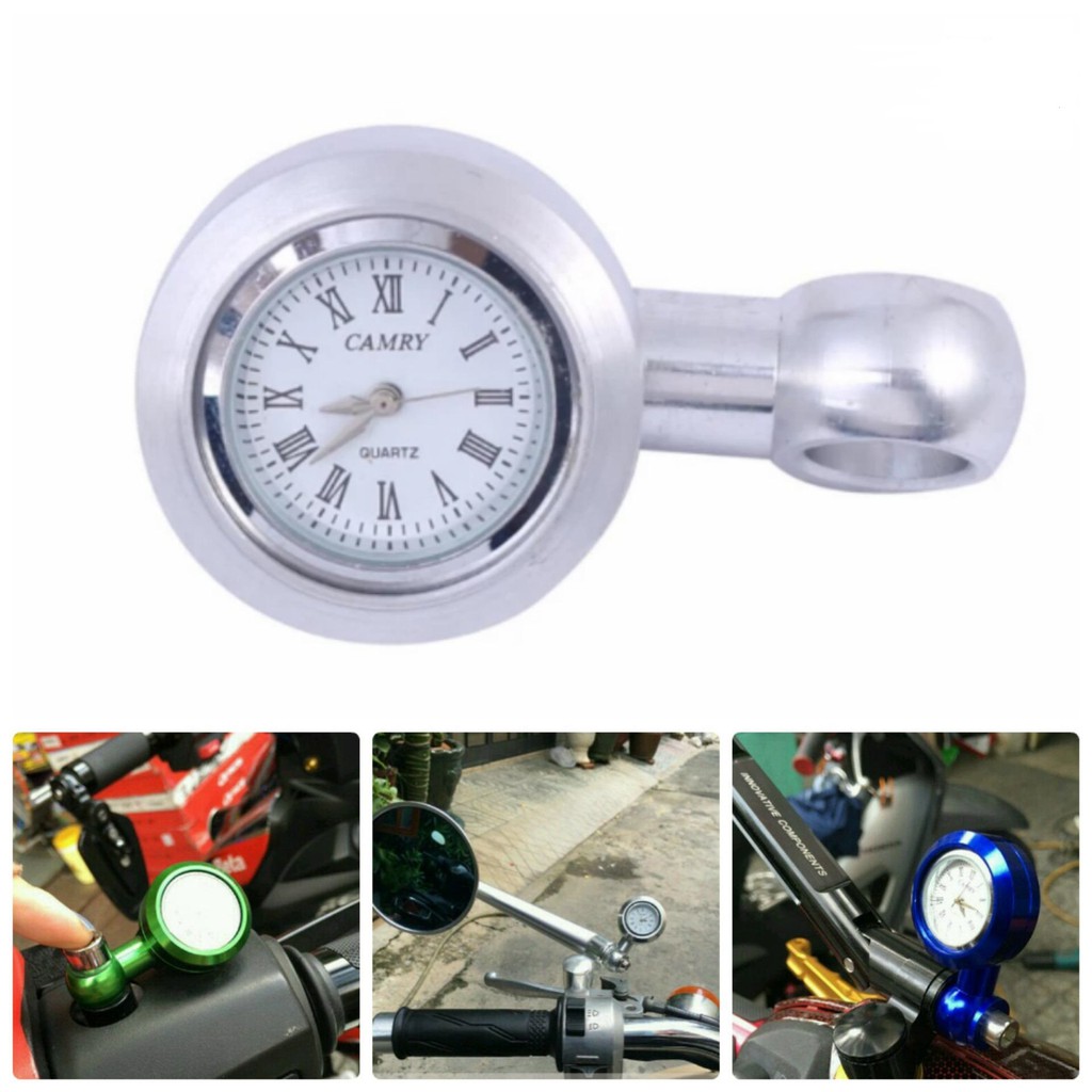 Đồng hồ mini gắn chân kính chiếu hậu xe máy cao cấp