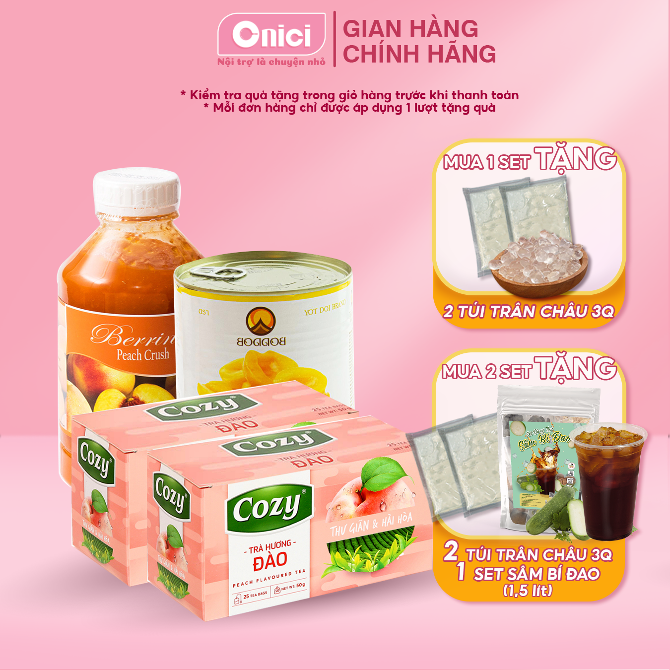 Set nguyên liệu trà đào kinh doanh thành phẩm 6065 ly
