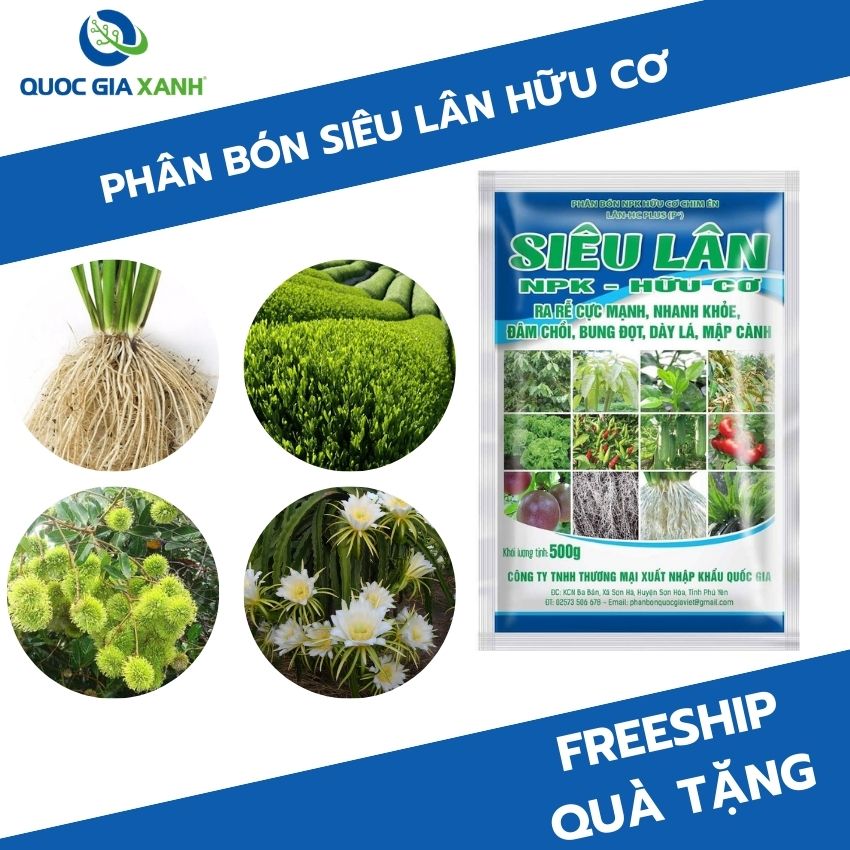 Phân bón hữu cơ siêu lân cho cây phát triển. Phân bón quốc gia việt qg, phân bón kích rễ, phân bón kích ra hoa, phân bón kích ra trái, phân bón kích lá. Tặng quà 19k