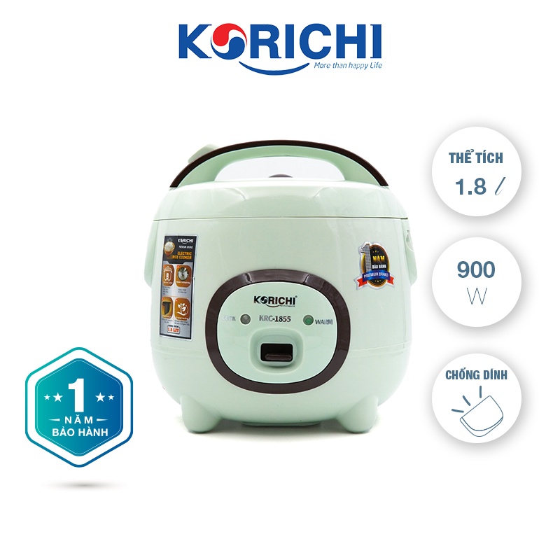 Nồi cơm điện Korichi KRC1855 dung tích 1.8L bảo hành chính hãng 12 tháng