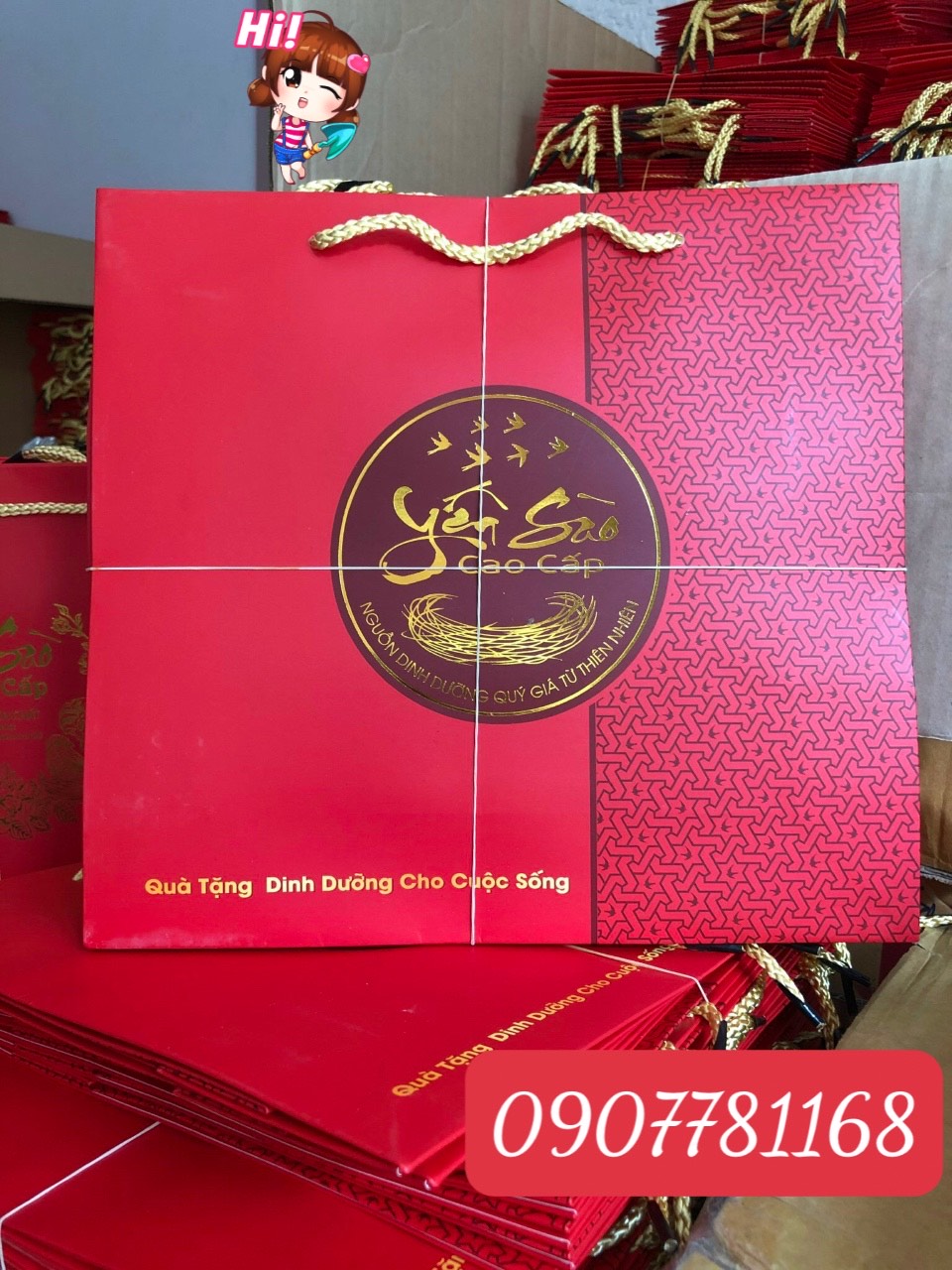 Túi đựng hộp yến 100gr cao cấp *sét 5/10⚡size 29x27x9
