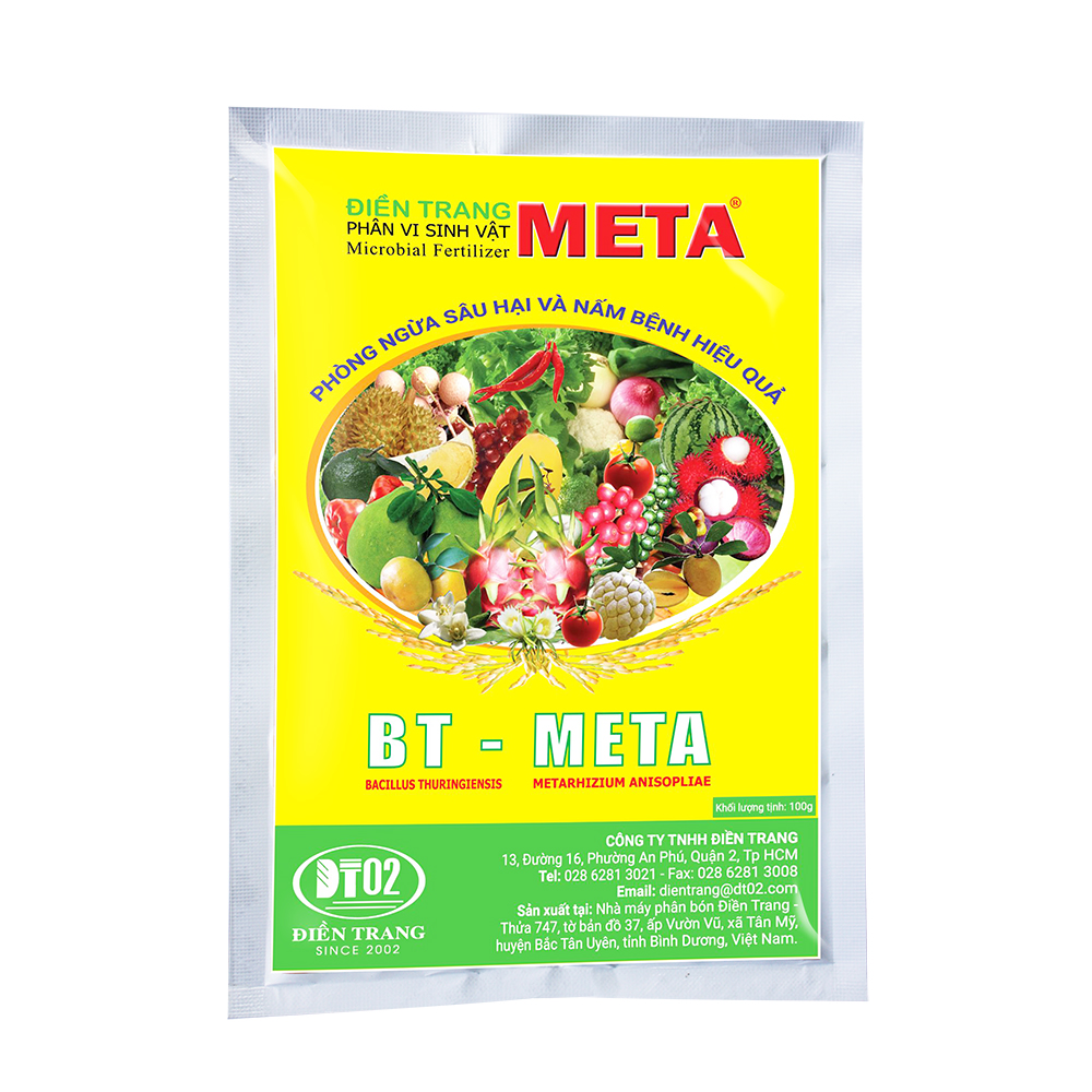 Phân Vi Sinh Vật BT-Meta - Gói 100g - Phòng trừ côn trùng sâu bệnh gây hại cây trồng hiệu quả an toàn