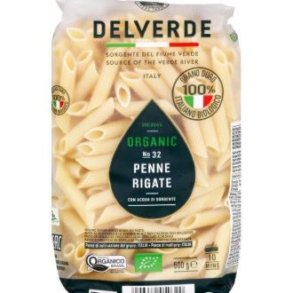 Mì ống hữu cơ organic penne rigate delverde italy n.32 500g