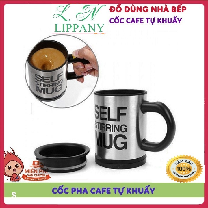 Cốc pha cafe tự động - cốc cafe inox thông minh tự khuấy