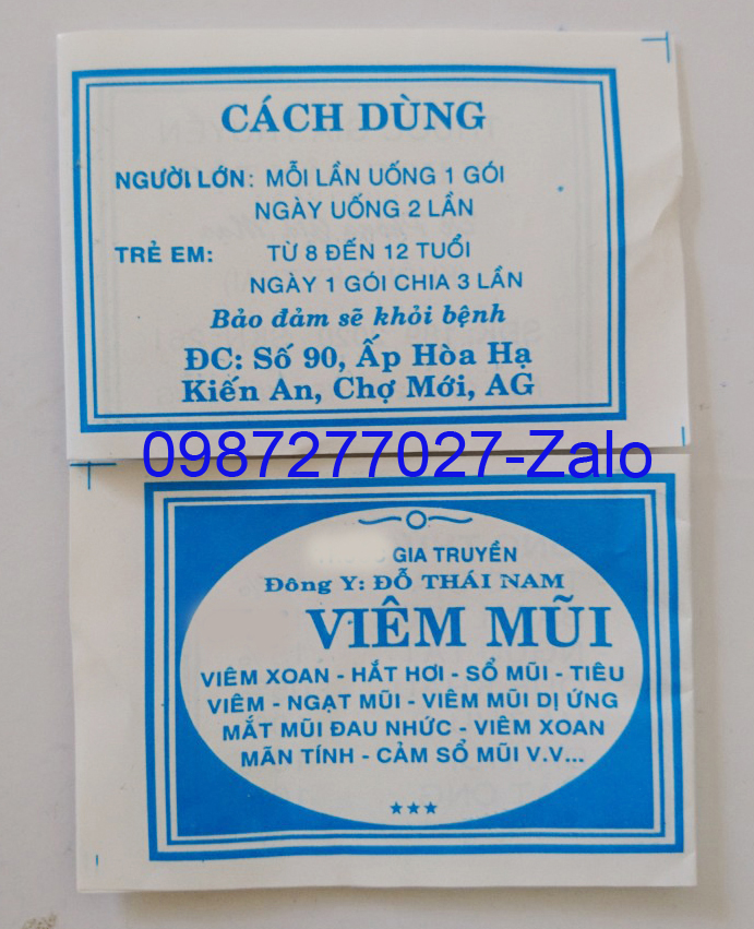 100 Gói viêm mũi, viêm xoang Đỗ Thái Nam dạng bột