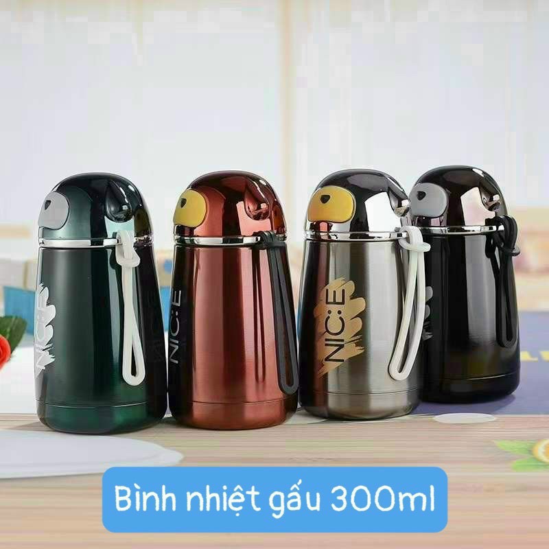 Bình giữ nhiệt gấu inox 300ml - n121