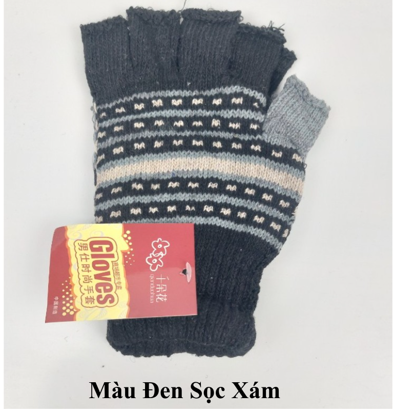 GĂNG TAY LEN NAM NỮ Giữ ẩm Chống nắng Cụt ngón Gloves - 4