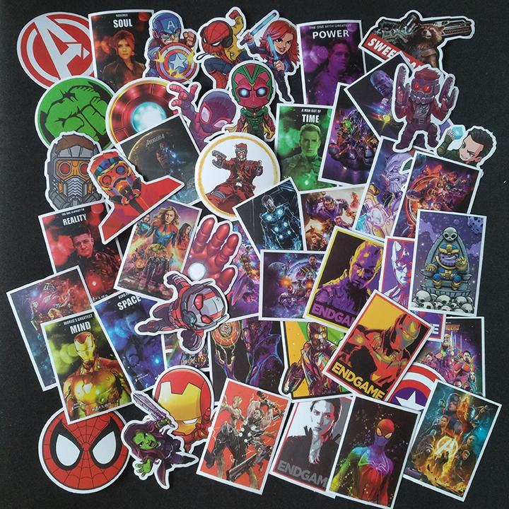 Bộ sticker dán cao cấp chủ đề avengers - dùng dán xe, dán mũ bảo hiểm, dán laptop…