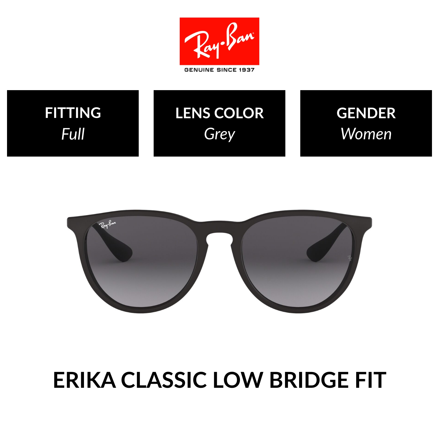Mắt kính ray-ban erika - rb4171f 622/8g - kính mát size 57
