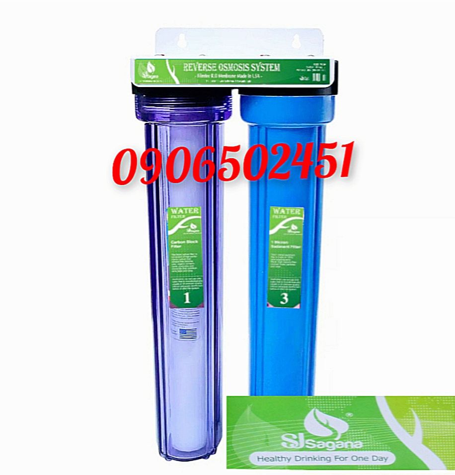 [HCM]Bộ lọc nước sinh hoạt - bộ lọc thô đầu nguồn 2 cấp ly 20 inch chuẩn dùng cho gia đinh