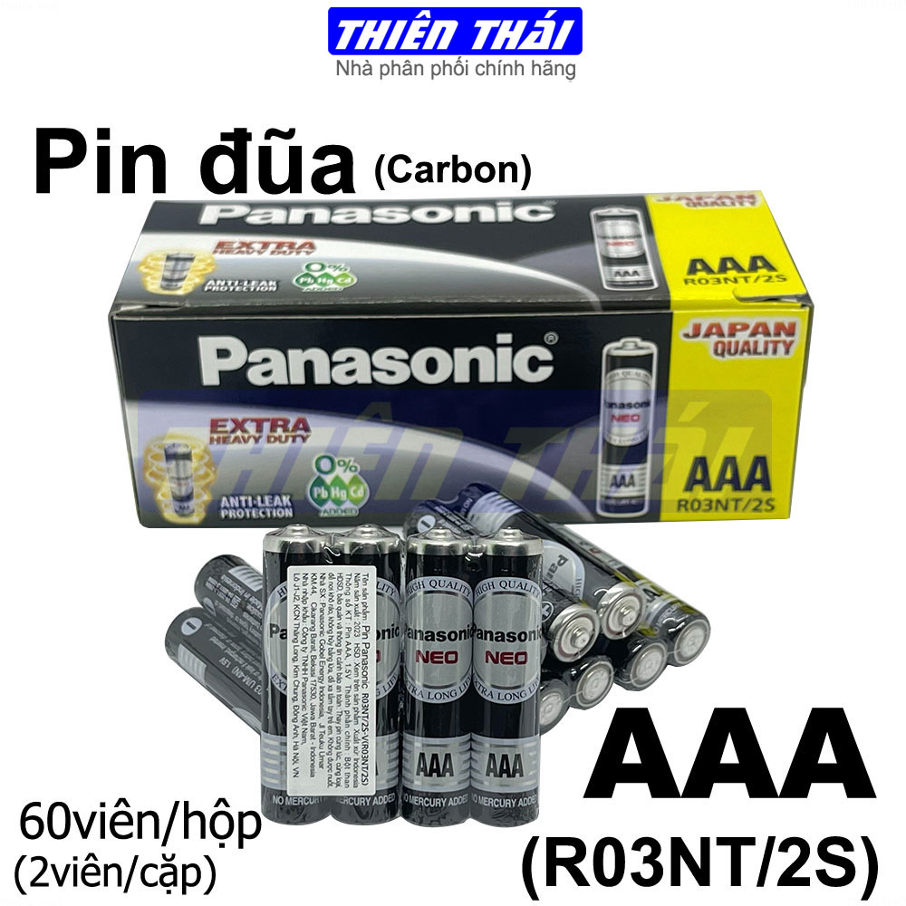 Hộp 40 60 viên pin AAA Panasonic R03NT 2S,pin đũa hàng chính hãng.Pin AAA SealPower,R03 pin tiểu hàng chính hãng
