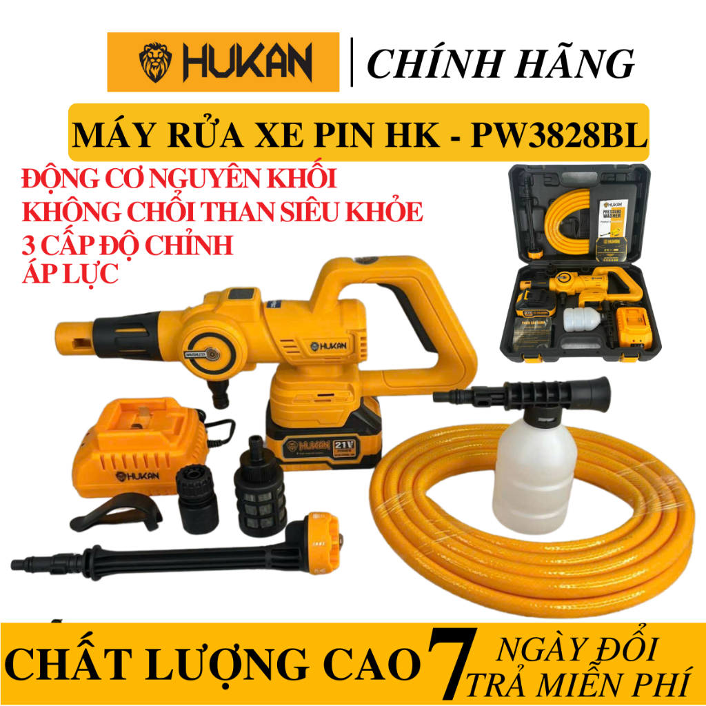 Máy rửa xe pin Hukan - Không chổi than