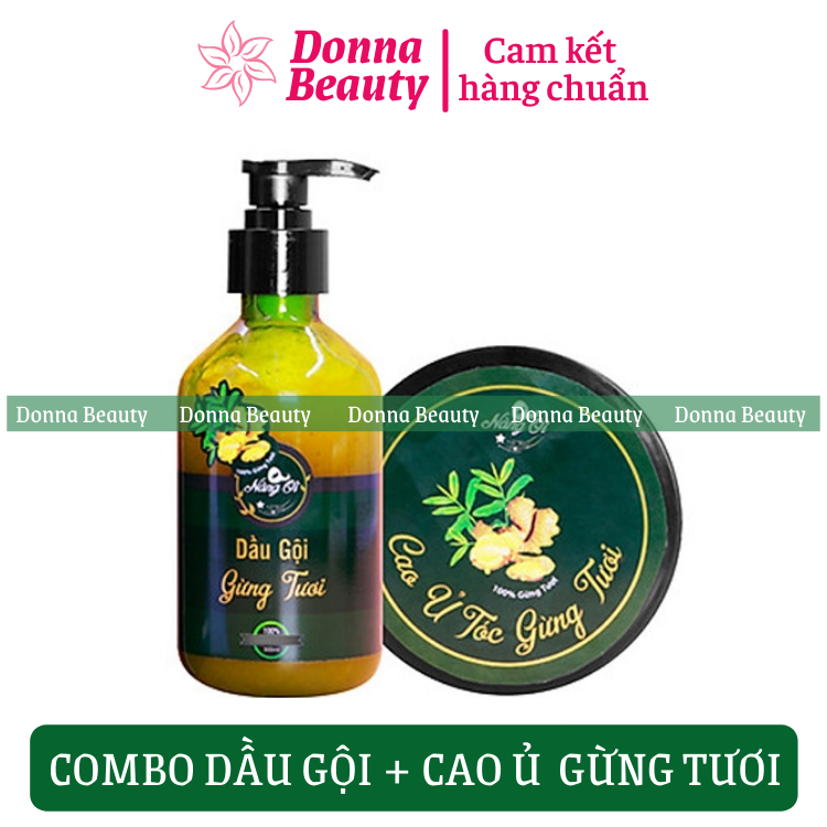 Combo bộ dầu gội và cao ủ tóc gừng tươi Nàng Ơi Thiên Nhiên Việt