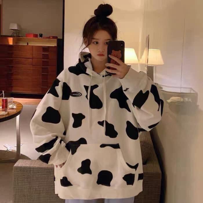 Áo Khoác Hoodie Nam Nữ Cao Cấp Bò Sữa Phối Nón Siêu Cá Tính Xinh Sắn Cực Hot Frien 2020