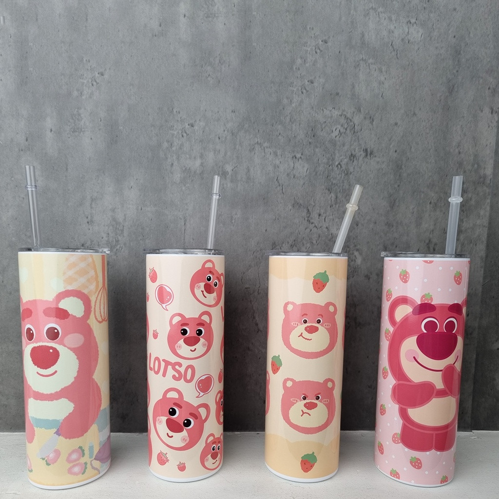 Bình nước gấu dâu lotso giữ nhiệt - ly giữ nhiệt gấu dâu lotso - bình giữ nhiệt gấu dâu lotso - 600ml - inox 304 fasonkitchen