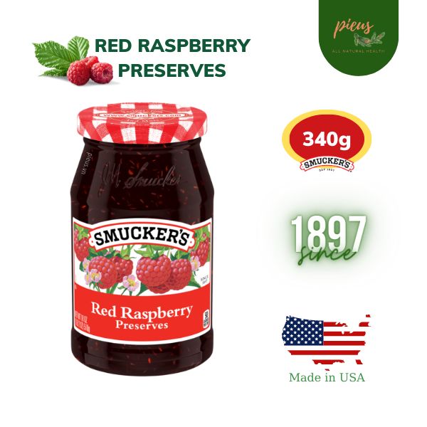 Mứt mâm xôi đỏ | Red Raspberries Preserves Smucker’s 340 g – Mứt trái cây | Fruit spreads nhập khẩu Mỹ - Pha chế làm bánh - Pieus House