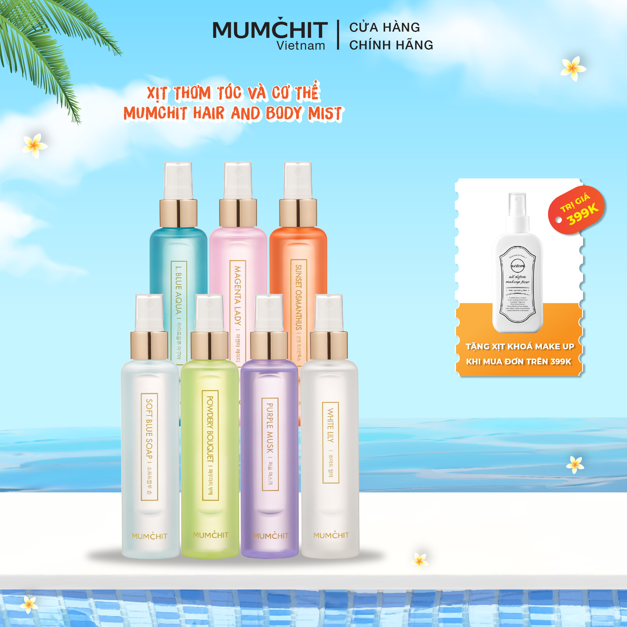 Xịt thơm tóc và cơ thể hương nước hoa mumchit - mumchit hair & body mist 105ml