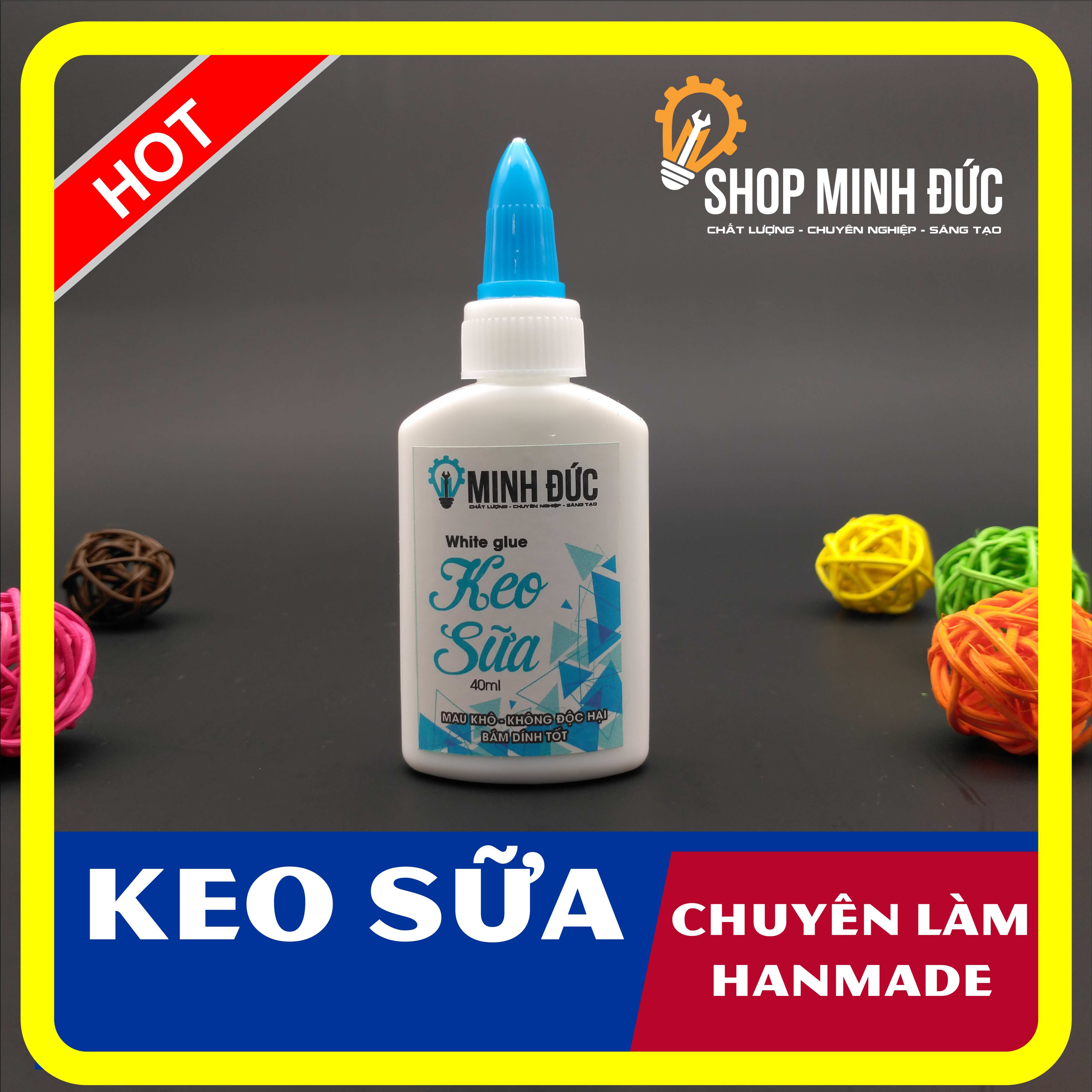 Keo sữa làm đồ thủ công - dán mép giấy dán tường 40ml - Shop Minh Đức