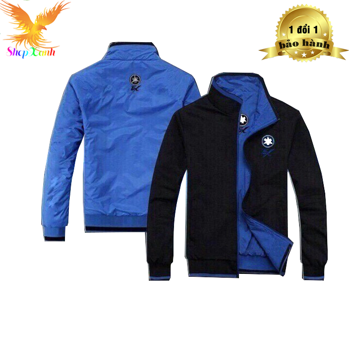 Áo khoác dù hai mặt cao cấp áo khoác dù nam dày cao cấp 2 lớp có logo_shopxanh pro