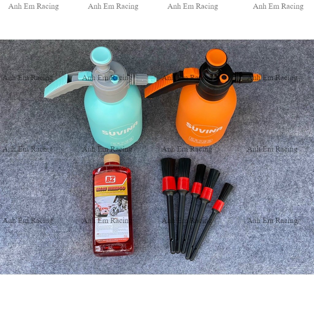Combo rửa xe bình bọt tuyết cọ rửa chi tiết xà bông siêu bọt bz