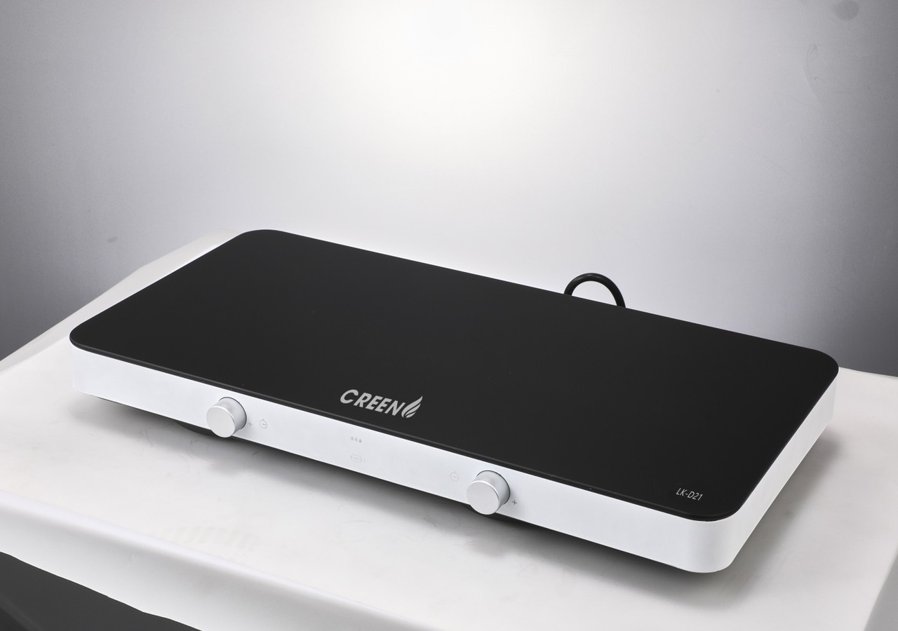 Bếp từ đôi mini Creen CR-IHPMI968MS-310 - Kích thước nhỏ gọn, màu đen trắng