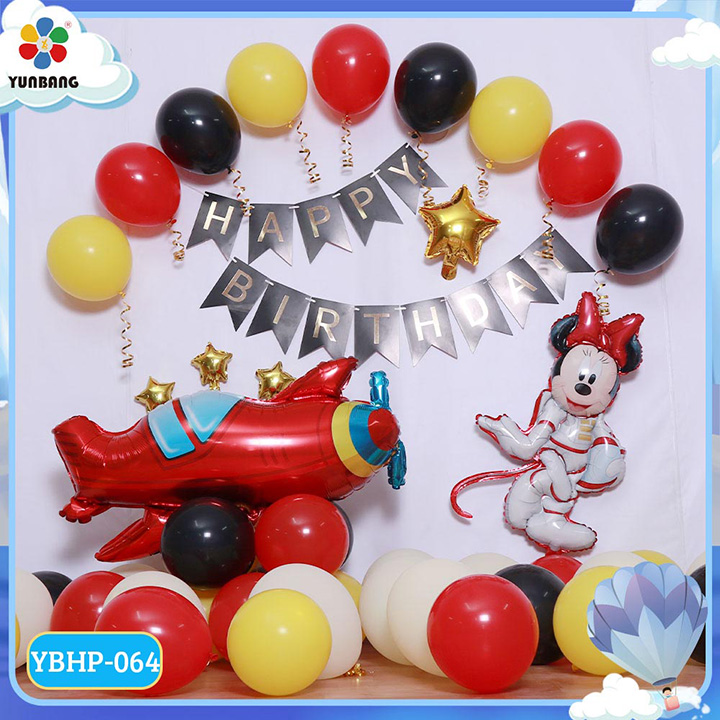 [HCM][MỚI] Set bóng trang trí sinh nhật chuột Mickey tông màu kết hợp siêu độc lạ - Trang trí thôi nôi cho bé Mickey phi hành gia YBHP-064