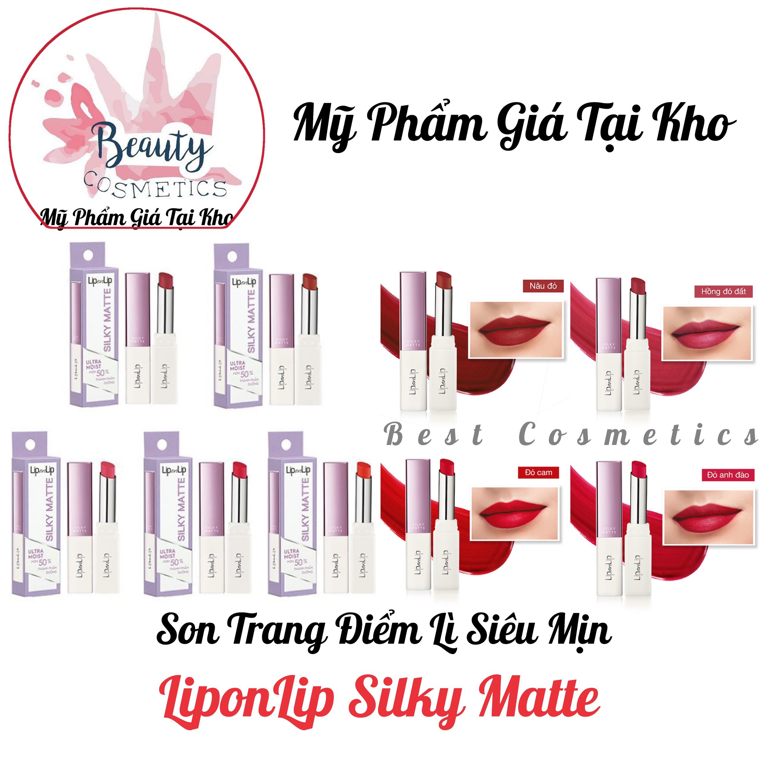[CHÍNH HÃNG] Son lì siêu mịn dưỡng tối ưu Lip On Lip Silky Matte 2,2g