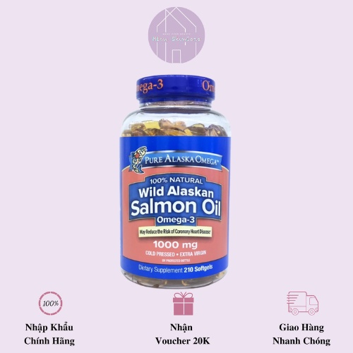 Pure Alaska Omega Wild Alaskan Salmon Oil Omega 3 -Viên uống dầu cá