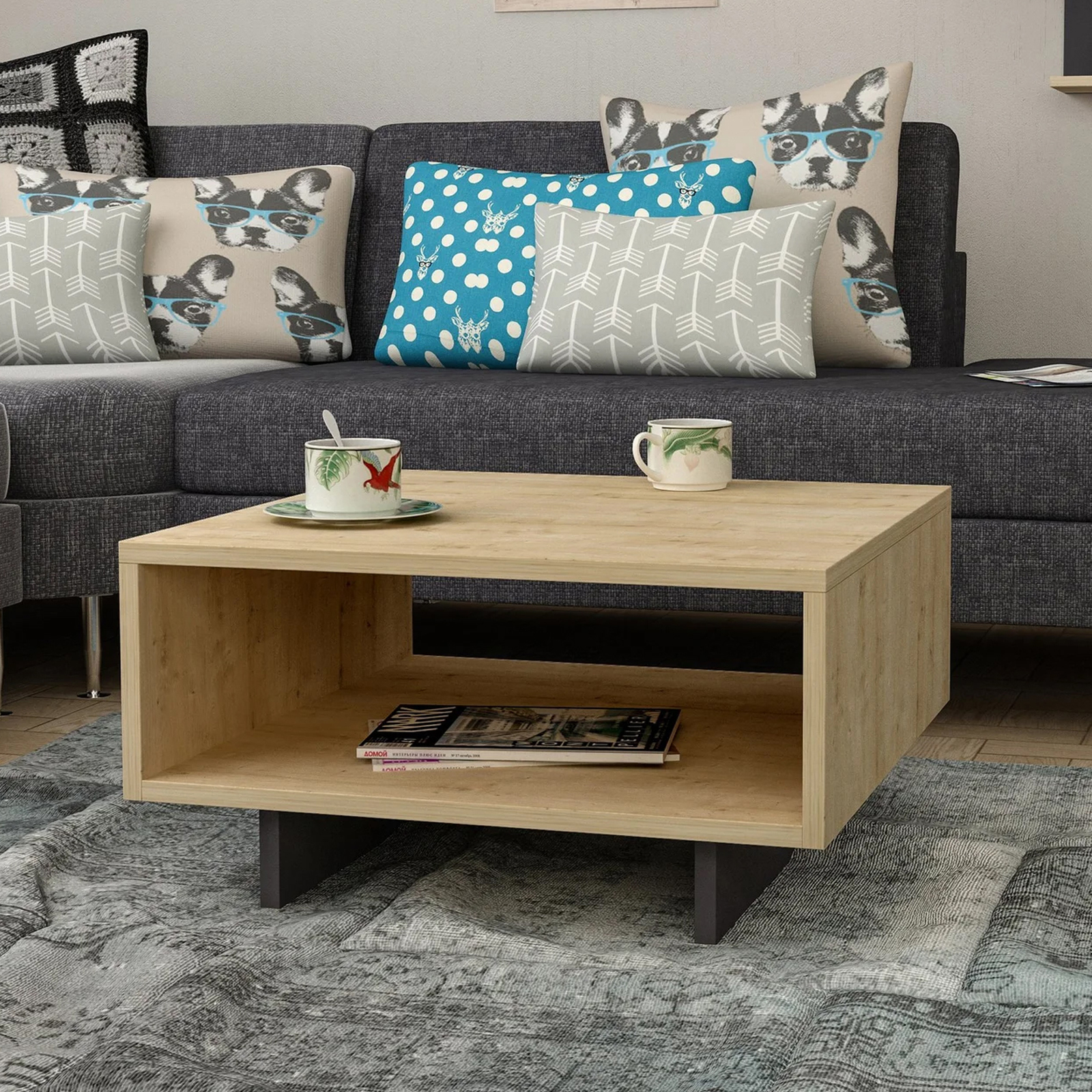 Bàn trà sofa, bàn cà phê sang trọng, hình vuông, đơn giản phong cách Bắc Âu phù hợp mọi không gian nhà ở MINN_TT018