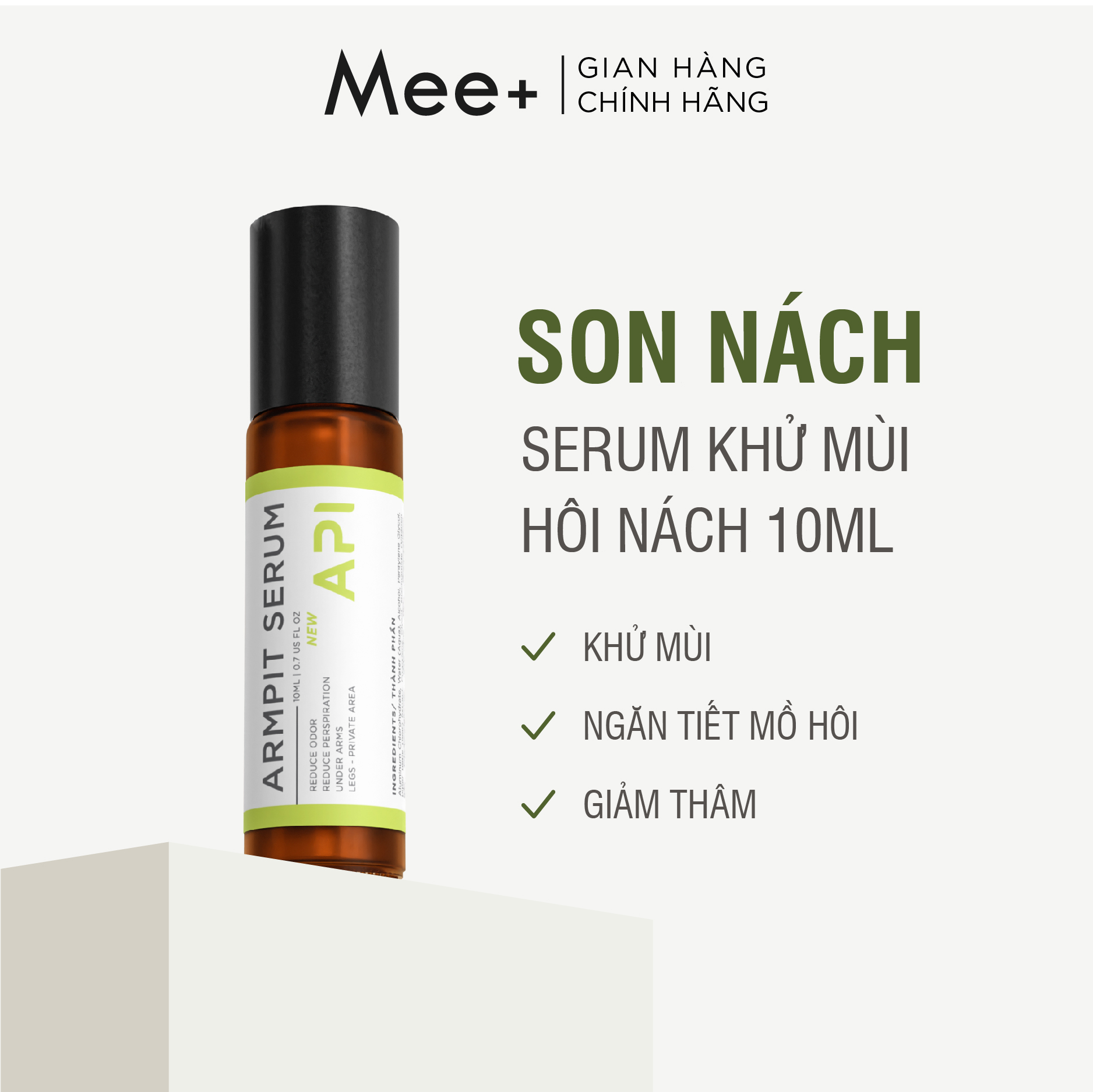 Son nách API, Khử mùi hôi nách API, Lăn khử mùi ngăn tiết mồ hôi 72h 10ml
