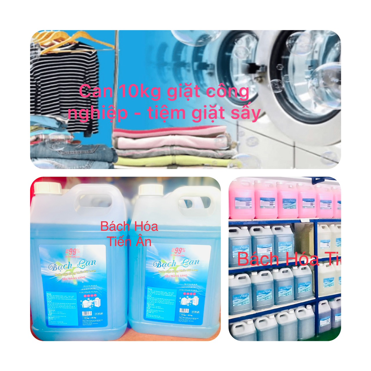 Nước giặt Công Nghiệp Bạch Lan Siêu trắng sáng can 10kg - xóa bay 99% vết bẩn cứng đầu