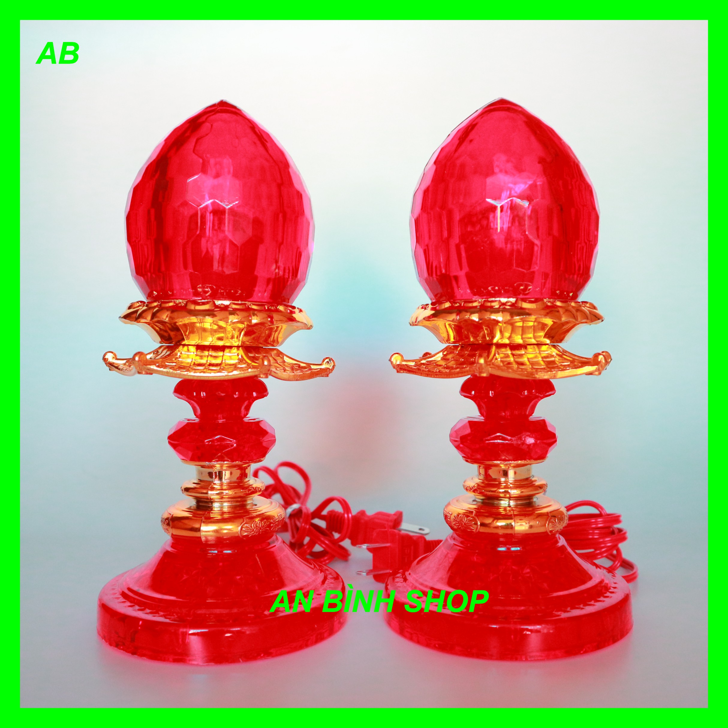 Đèn thờ trái đào để trang trí bàn thờ rất sang trọng - đèn đào cao 22cm - đèn thờ cúng đẹp -