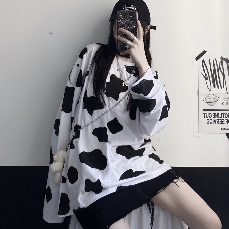 Nguyen Nam Fashion [Hình Thật] Áo Hoodie From Rộng Nam Nữ Bò Sữa PSS