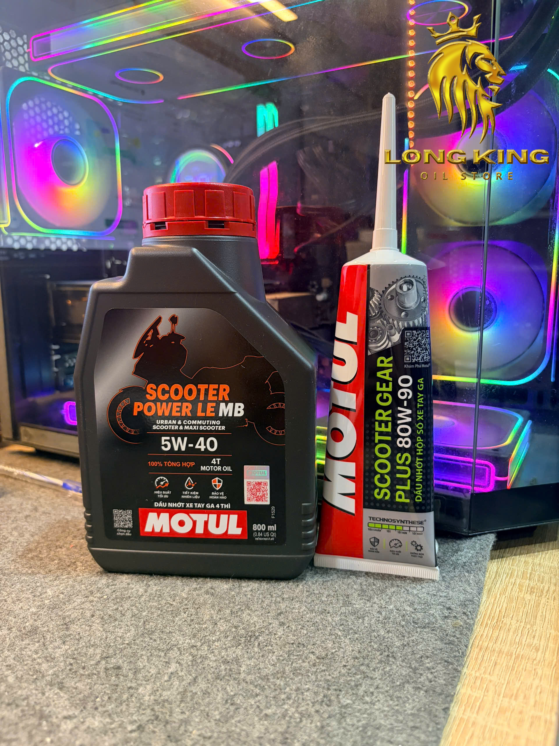 Scooter Lubricant Oil [Premium Combo] Motul Scooter Power Le 5W40 0.8L + Scooter Gear Oil 85W90 (New Model 2025) Giá 280,000 Đồng*Miễn phí vận chuyển