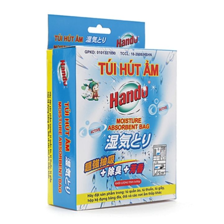 Hộp 5 túi hút ẩm và khử mùi Hando 50g / túi GT032