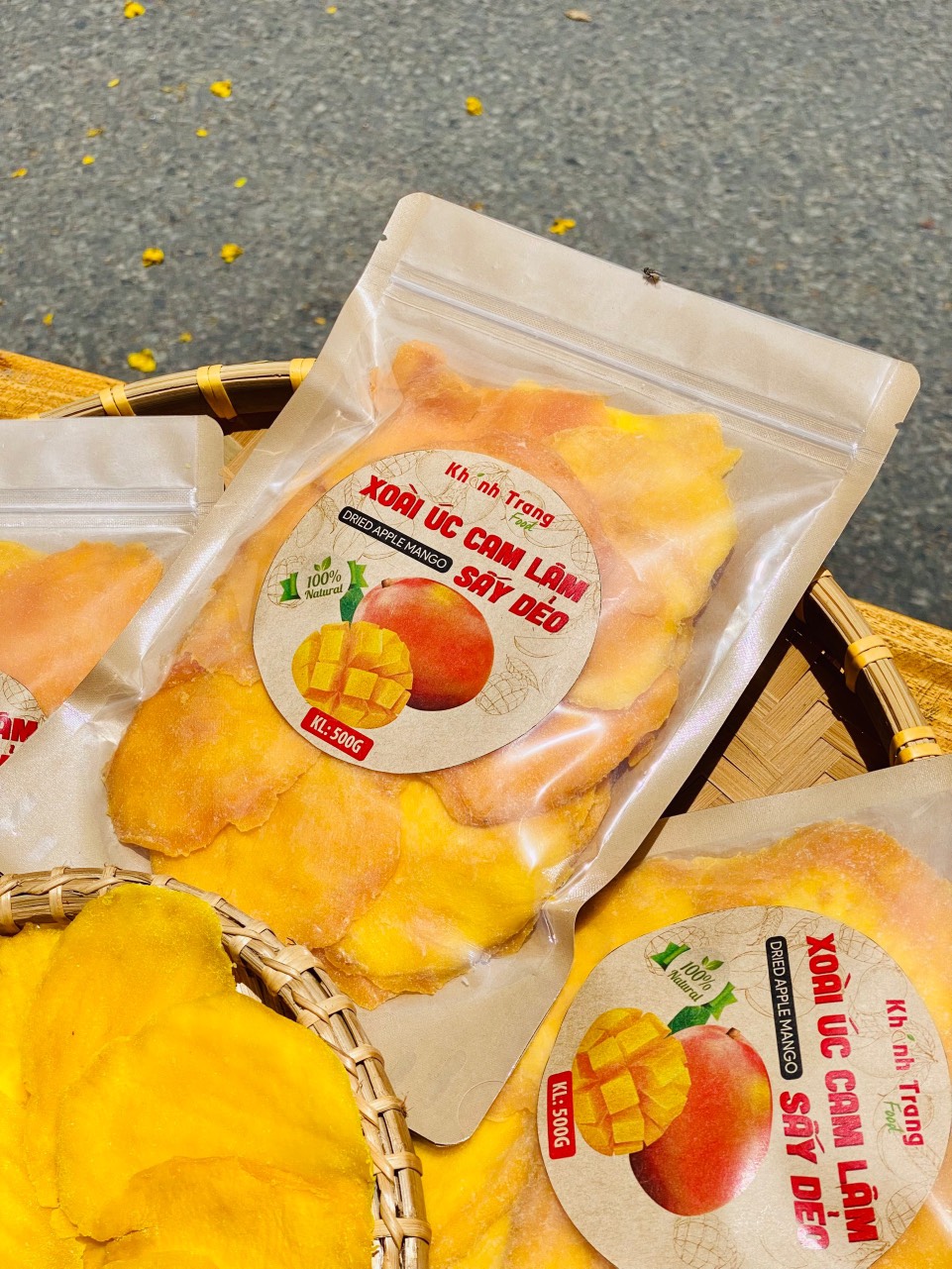 Xoài úc sấy dẻo , túi 500g, xoài úc cam lâm