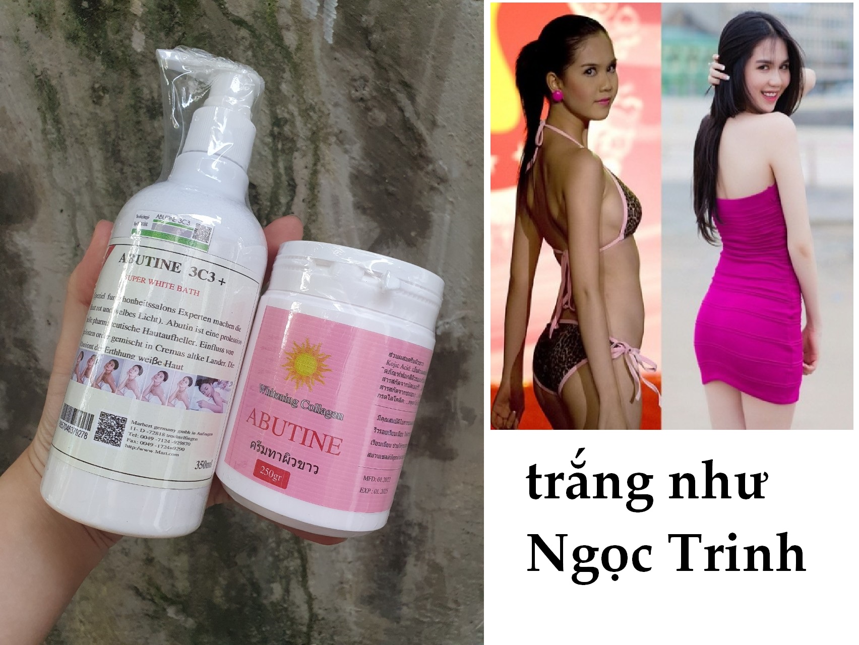 ( 1 tặng 1) Tắm ủ trắng 3c3 + TẶNG kèm kem HỒNG kích trắng mạnh 3C3 - TRẮNG NHƯ NGỌC TRINH