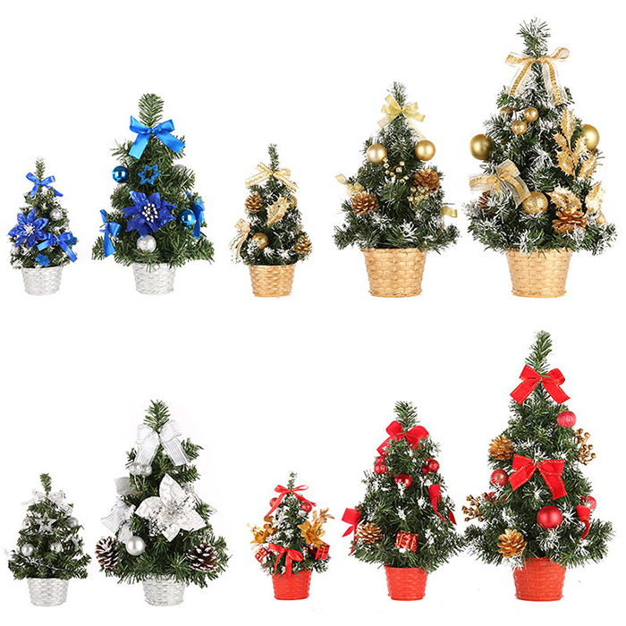 Cây thông Noel trang trí giáng sinh để bàn mini cao 20-40cm kèm phụ kiện quả thông, ngôi sao, châu