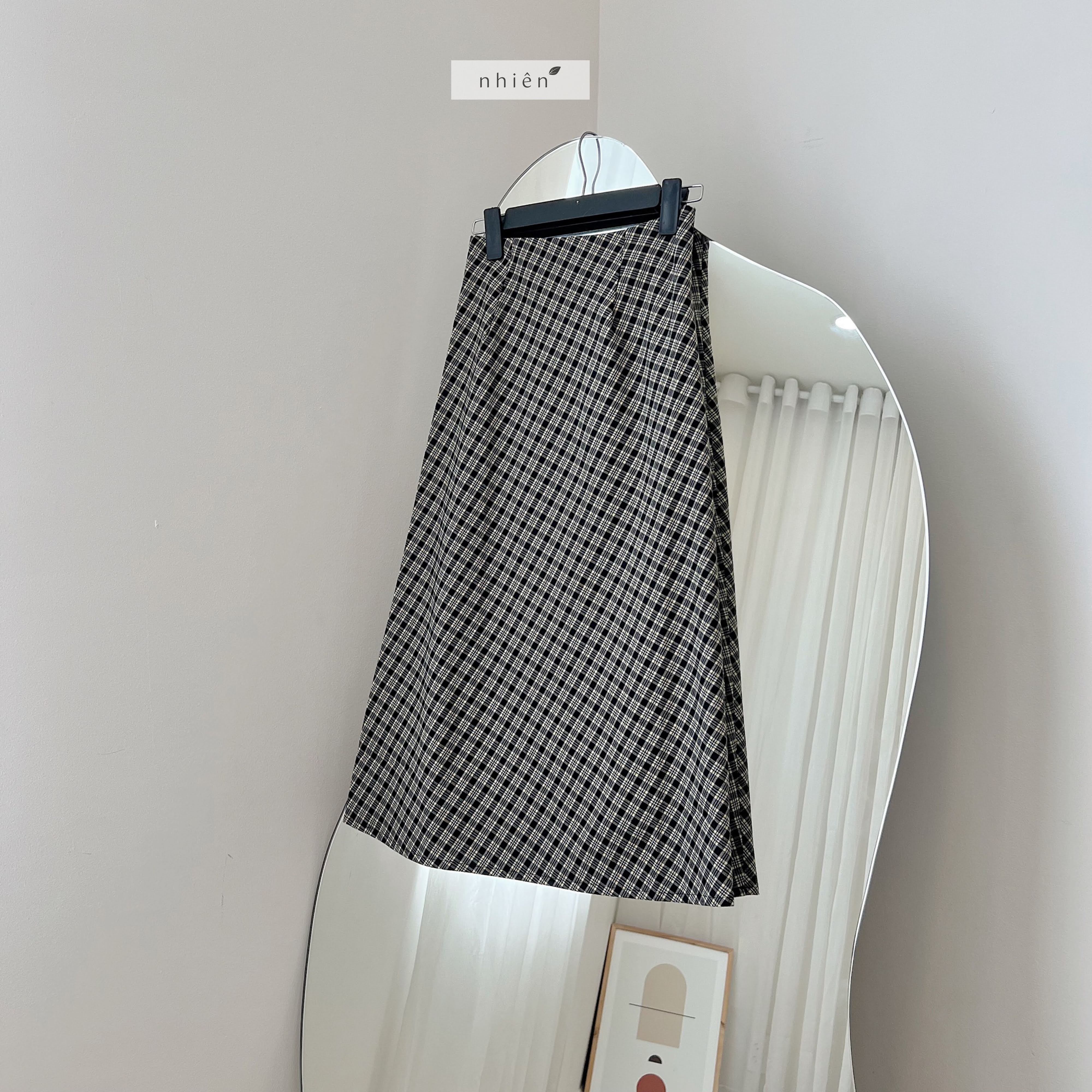 Chân váy nữ dài Nhiên - chân váy caro - BV1