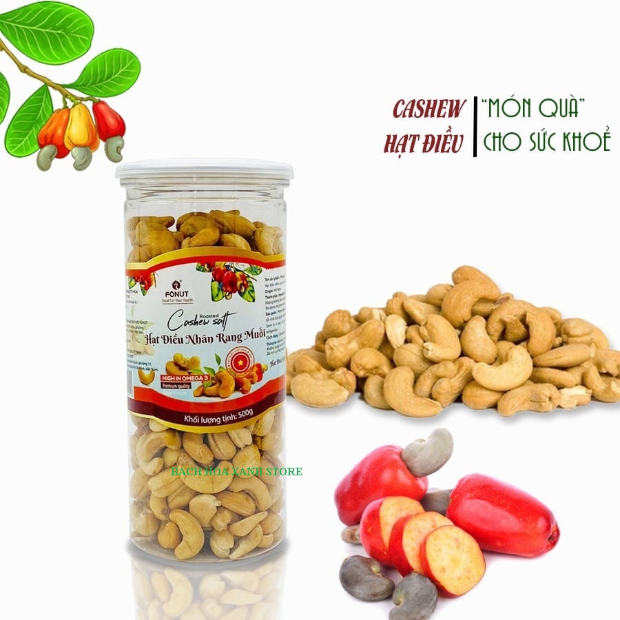 [GIÁ TỐT HCM] Hạt Điều không vỏ lụa rang muối Bình Phước Loại 1 giòn ngọt béo không bị hôi dầu