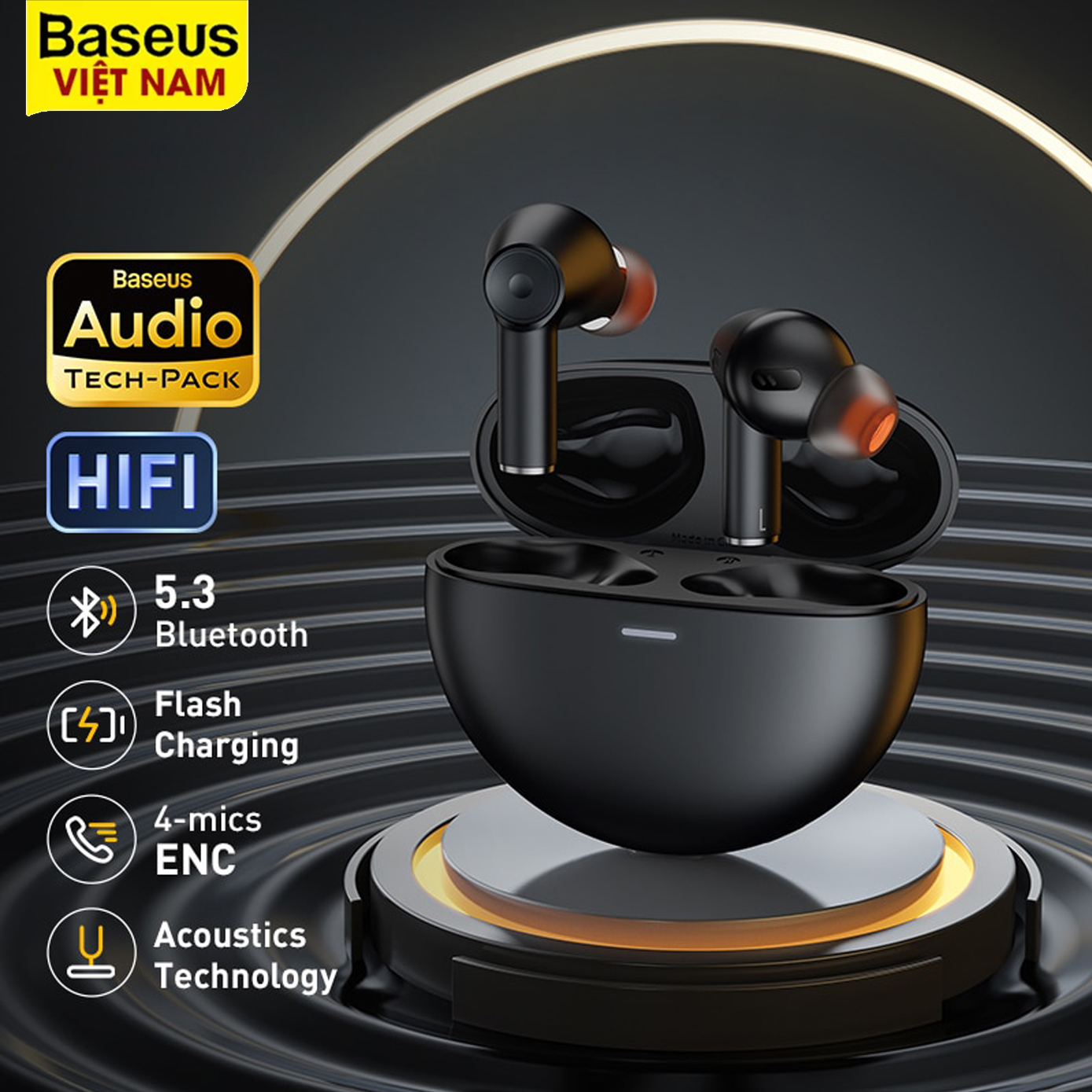 Baseus bowie ex tws tai nghe nhét tai 5.3 tai nghe bluetooth điều khiển cảm ứng loại bỏ tiếng ồn tai nghe không dây