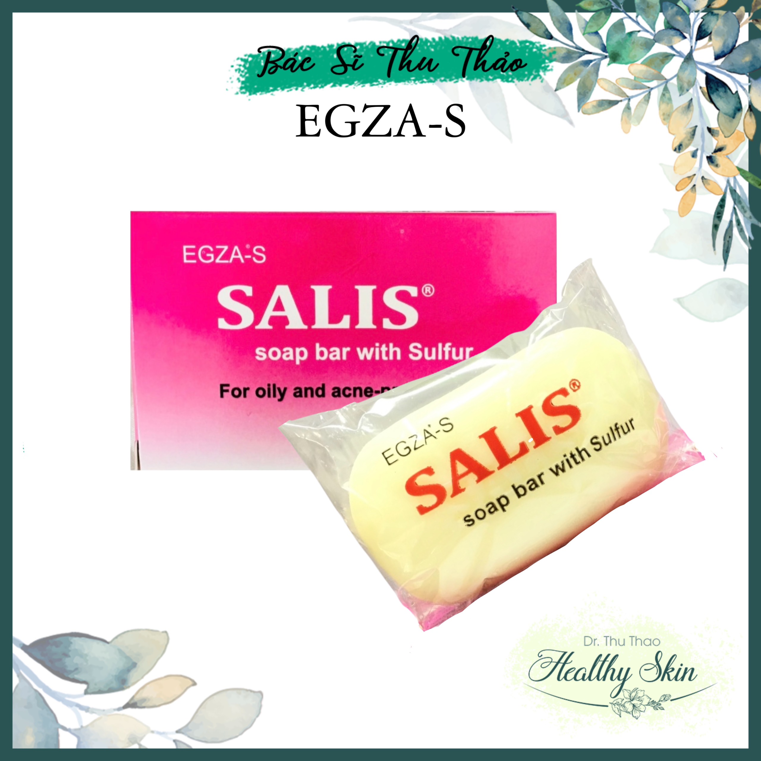 [80g] XÀ PHÒNG SALIS SOAP BAR HỖ TRỢ GIẢM MỤN - DÀY SỪNG NANG LÔNG