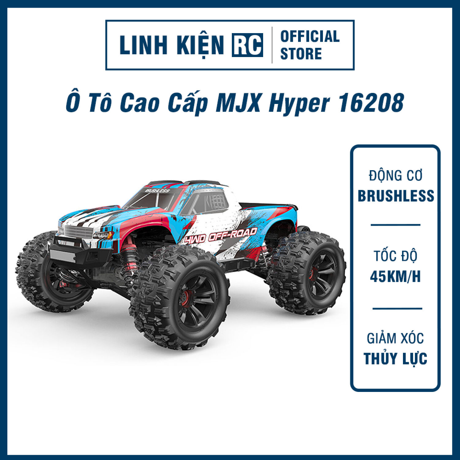 Xe ô tô điều khiển từ xa mjx hyper 16208 – động cơ không chổi than – tốc độ 45 km/h