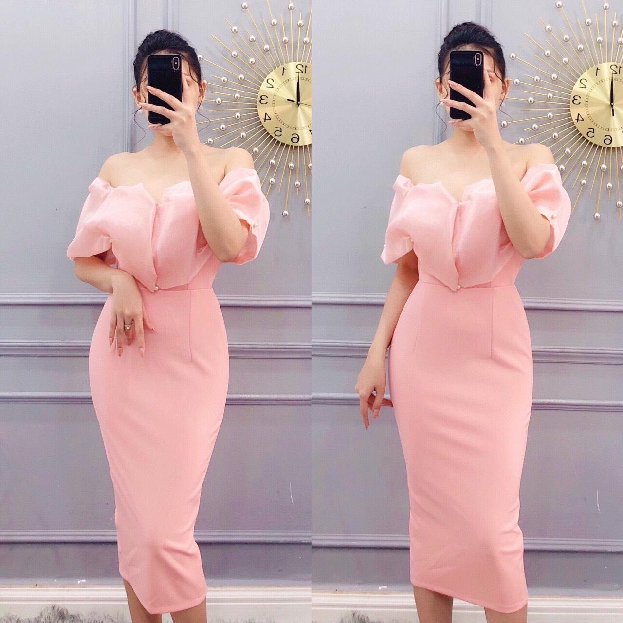 Đầm body dự tiệc phối bèo hàng thiết kế cao cấp cực sảng chảnh cho các nàng / có 5 màu