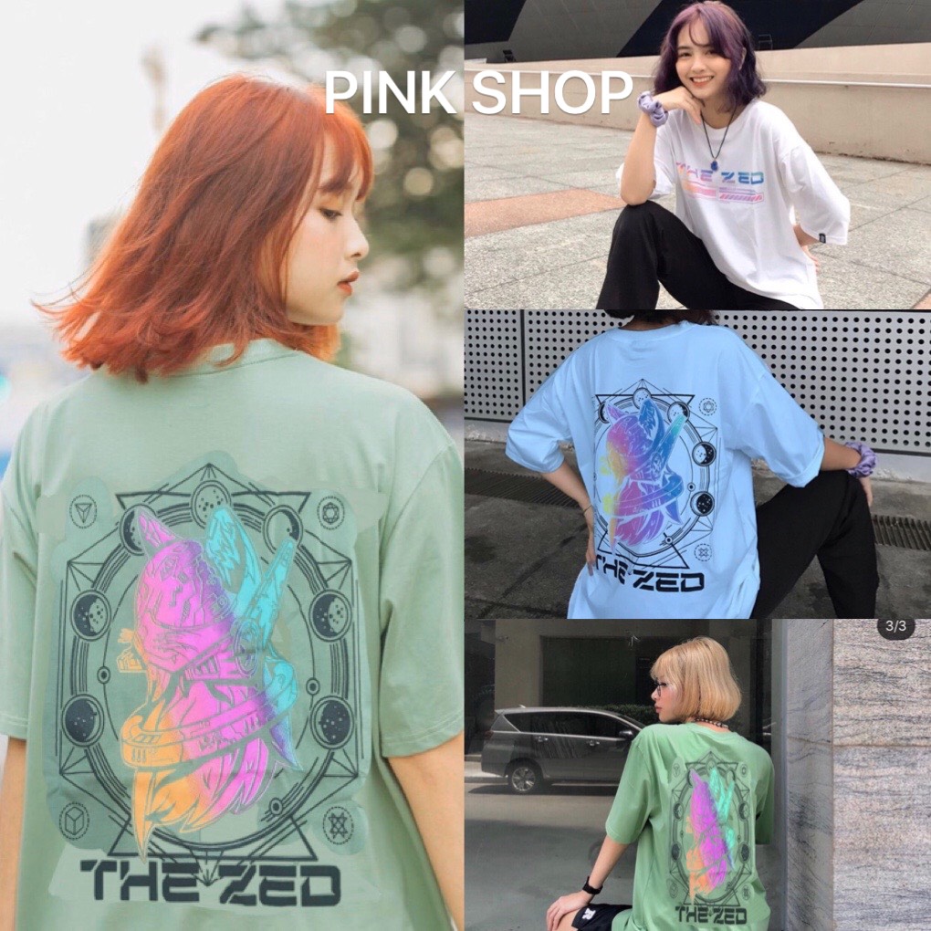 ÁO THUN NAM NỮ THEZED MÈO IN 3D PHẢN QUANG HOT TREND PINK SHOP