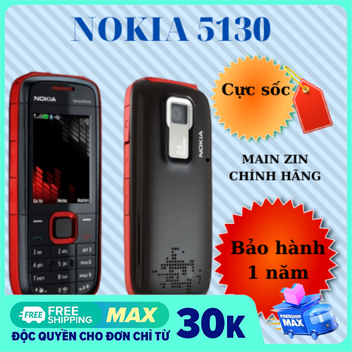 Điện thoại nokia 5130 Xpressmusic chính hãng loa to sóng khỏe -Bảo hành 1 NĂM